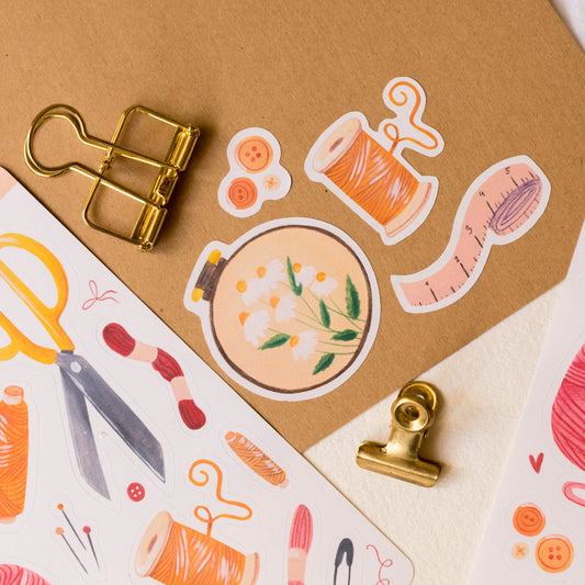 Samolepka — Šití