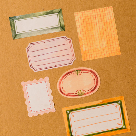 List samolepek — štítky