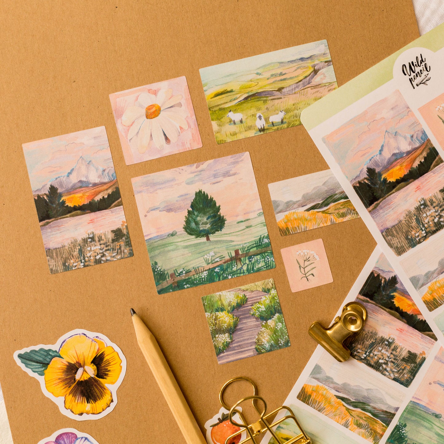 Samolepkový arch — Krajiny