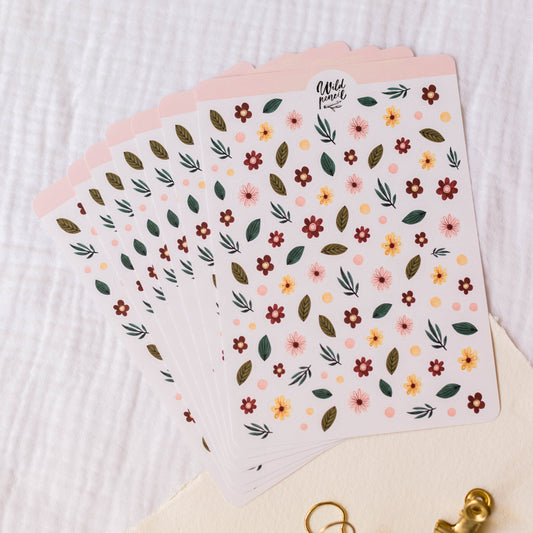 List samolepek — Drobné květiny