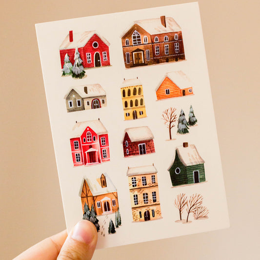 Pohlednice — Zimní vesnice