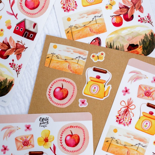 Samolepkový arch — Lesní krajiny