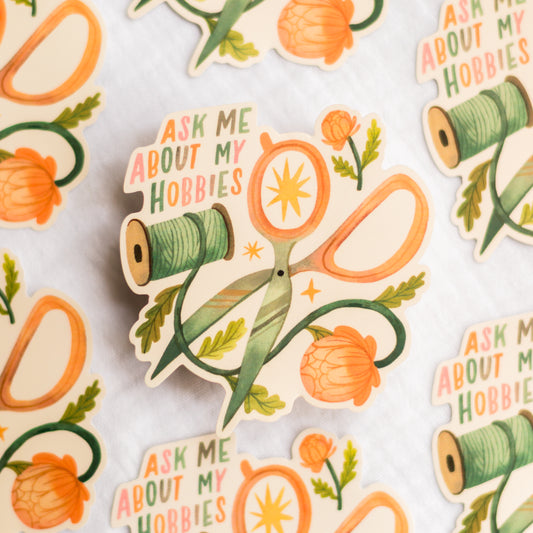 Vinylová samolepka — Ask Me About My Hobbies