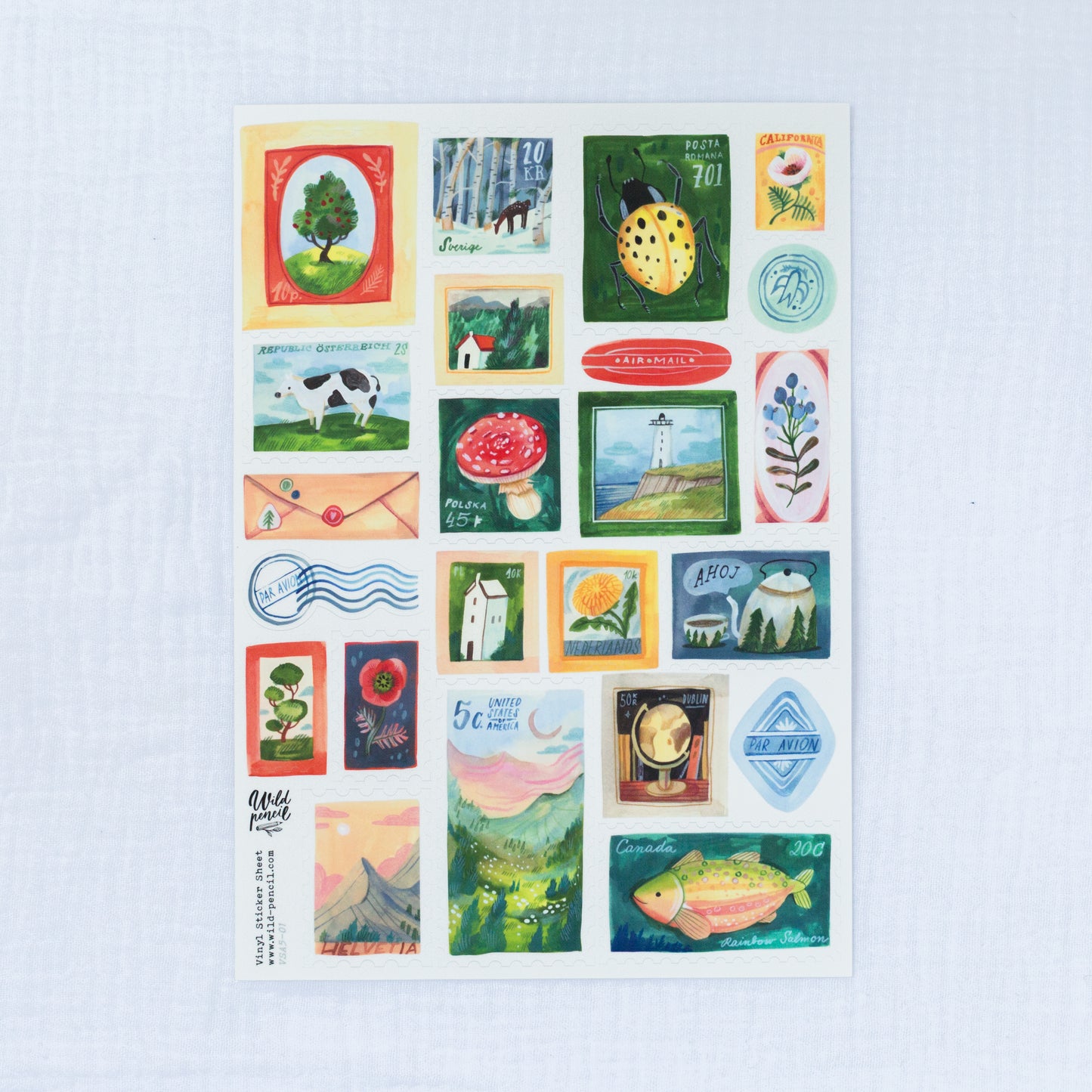 Vinyl sticker sheet — Stamps