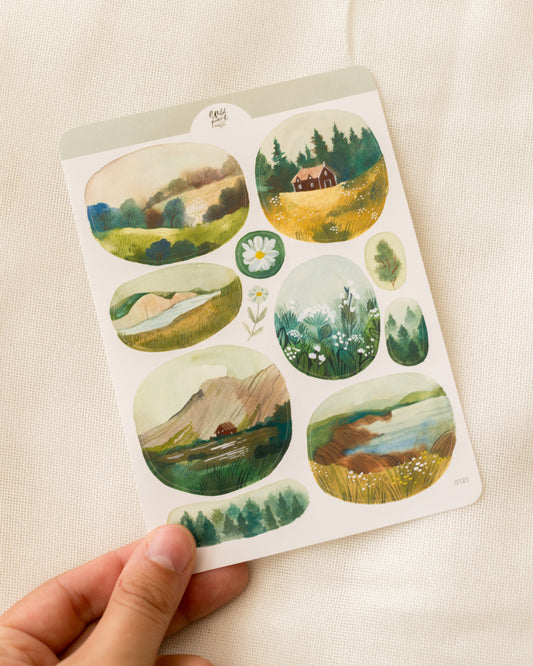 Samolepkový arch — Lesní krajiny