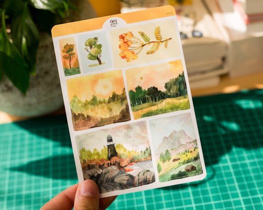 Samolepkový arch — Lesní krajiny