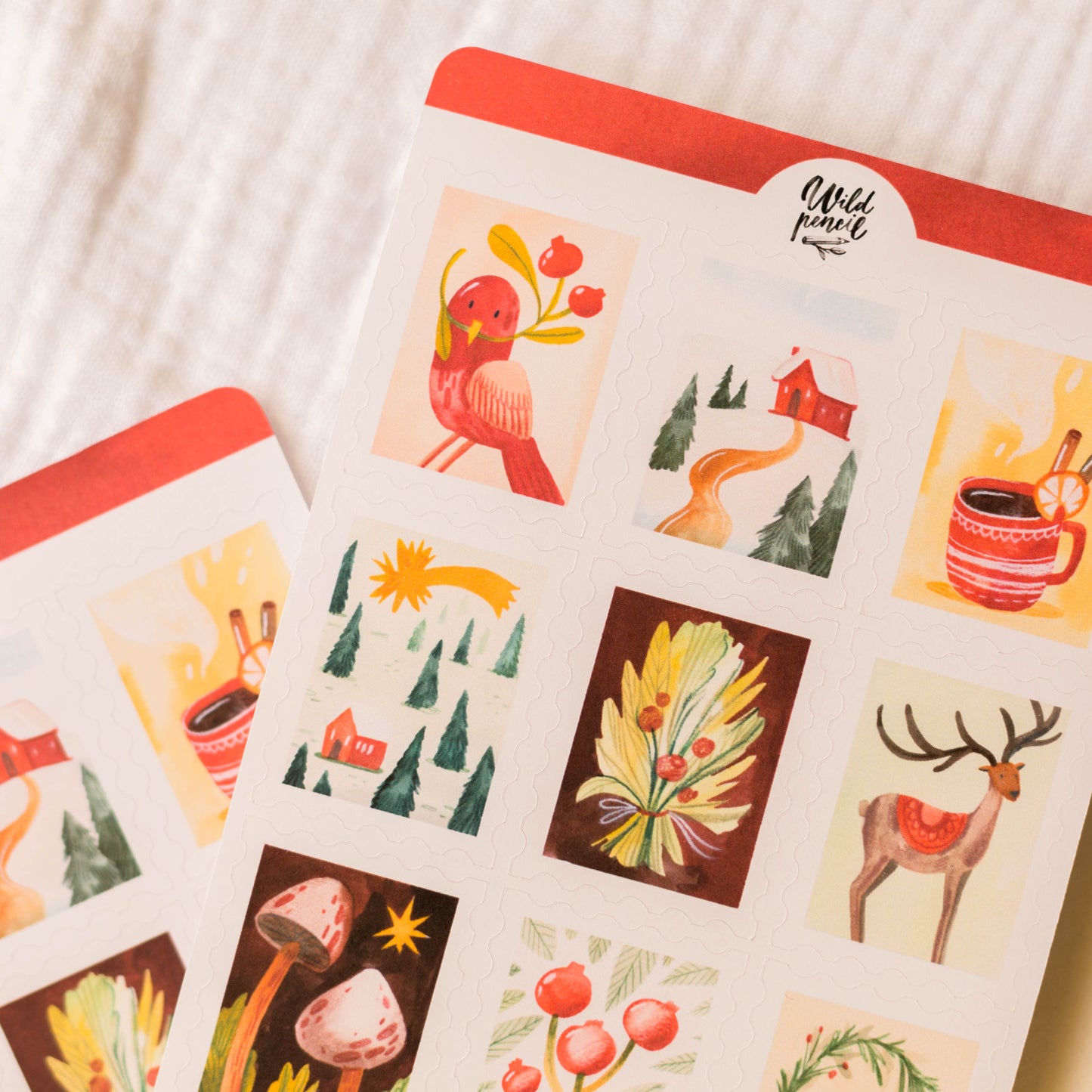 Sticker Sheet — Christmas Stamps