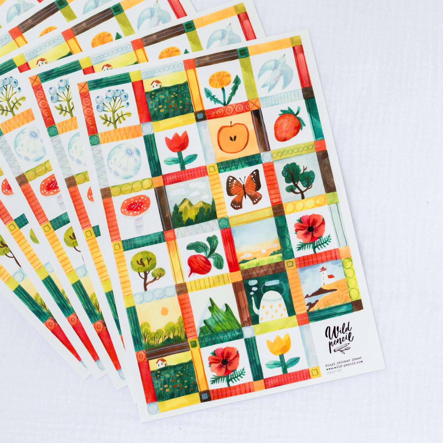 Vinyl sticker sheet — Meadow Mosaic