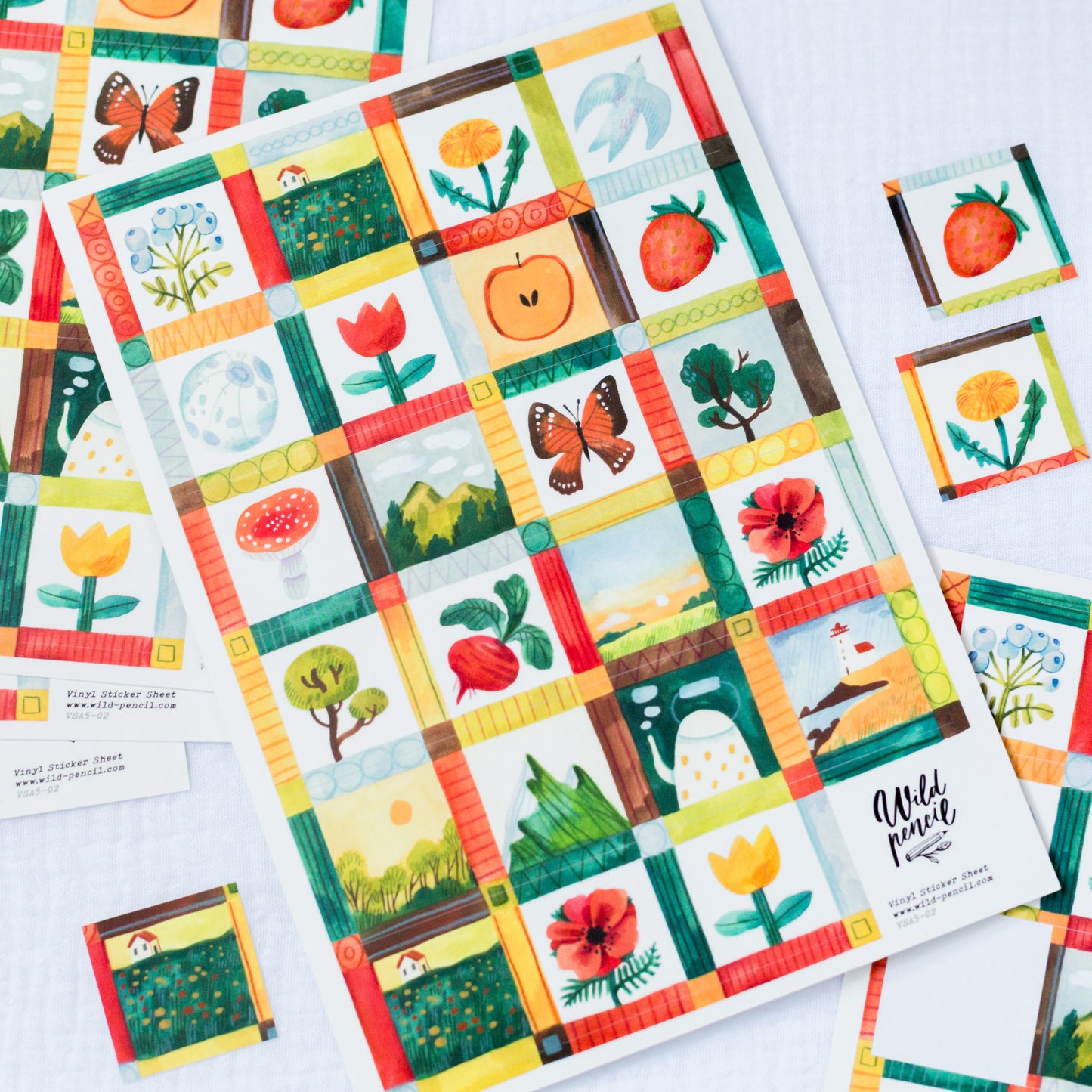 Vinyl sticker sheet — Meadow Mosaic