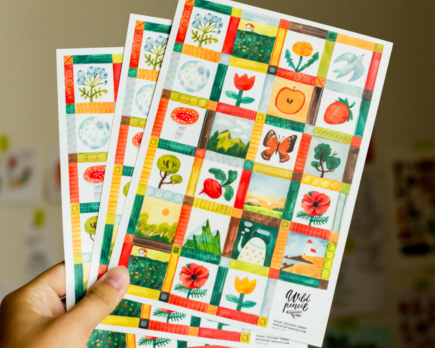 Vinyl sticker sheet — Meadow Mosaic