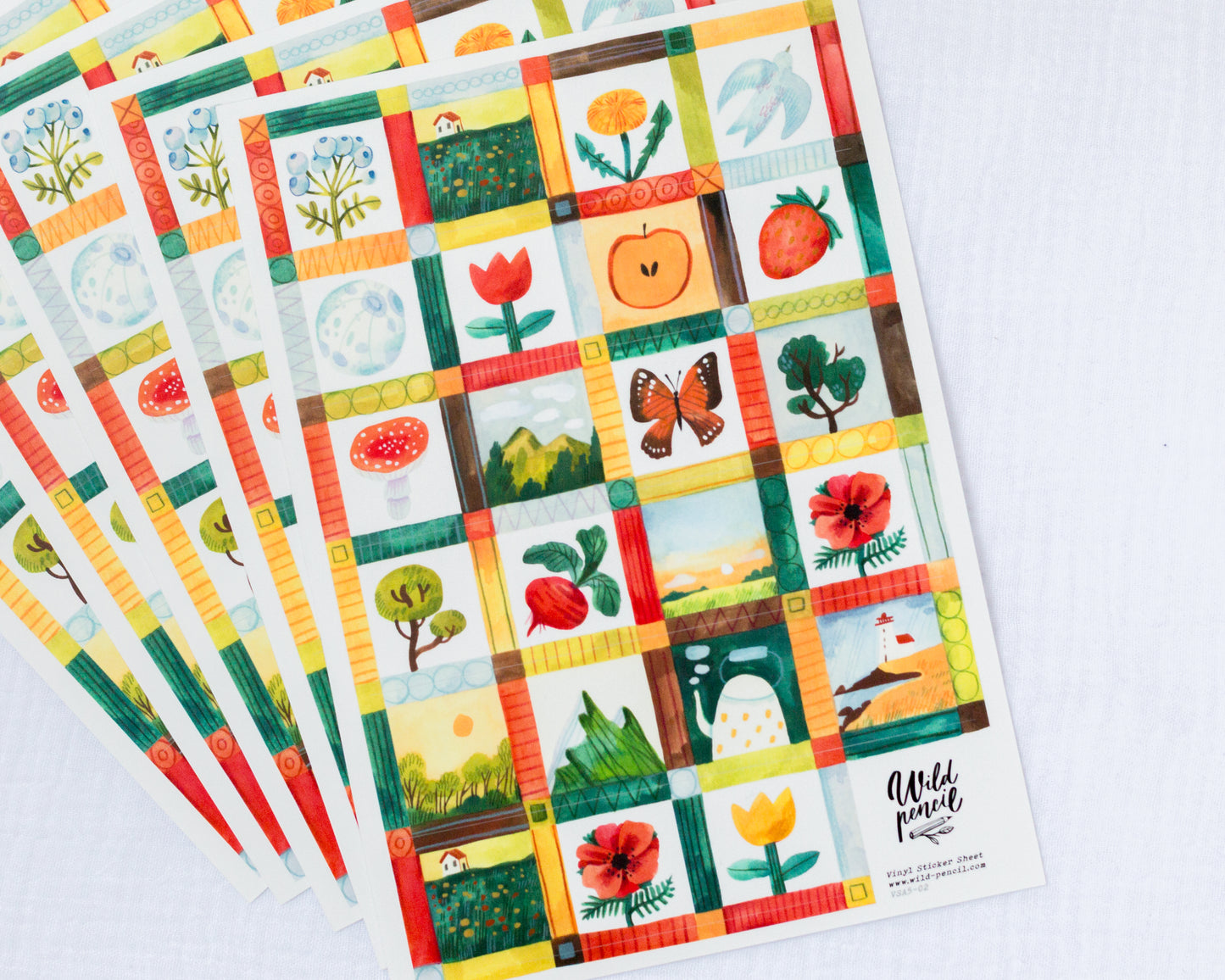 Vinyl sticker sheet — Meadow Mosaic