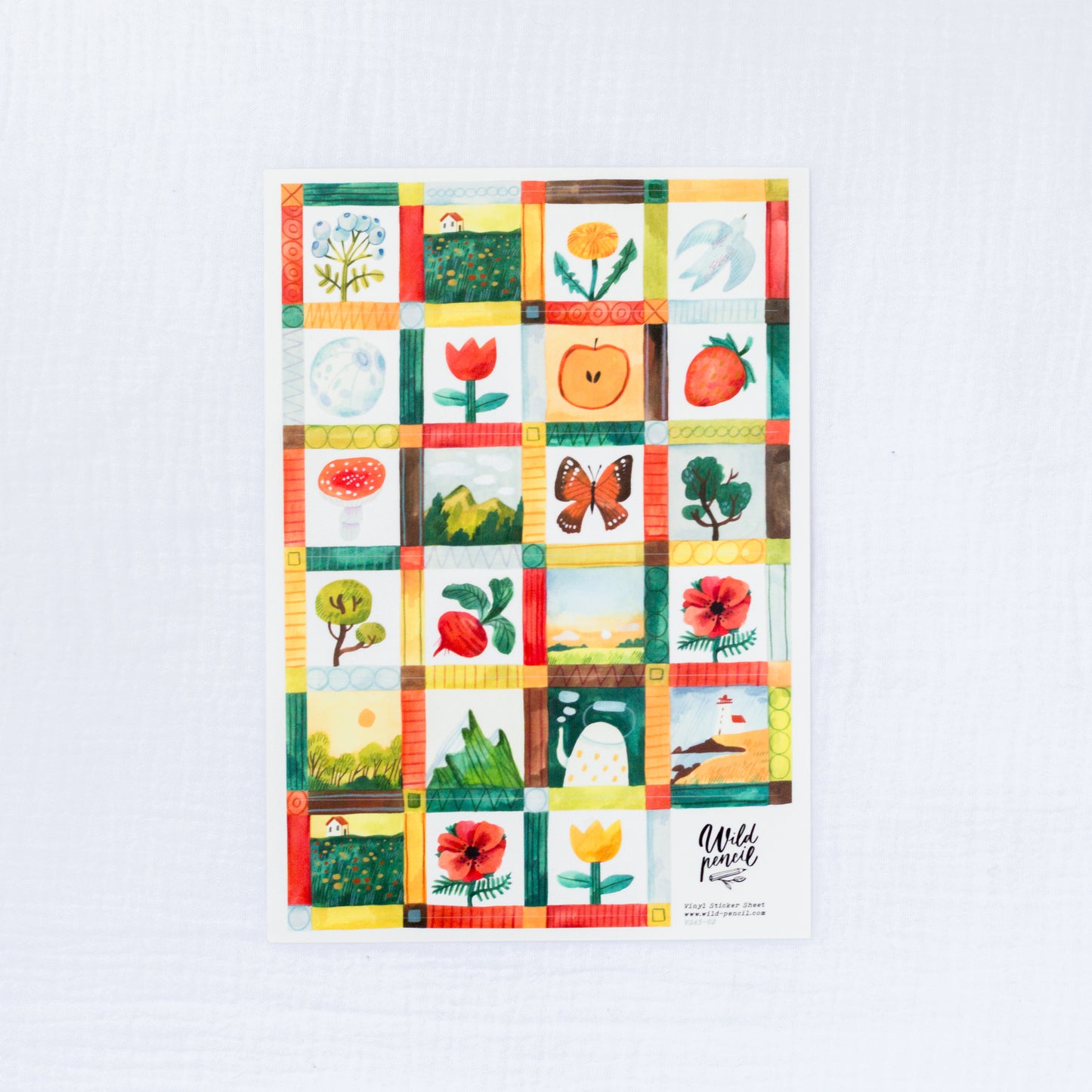 Vinyl sticker sheet — Meadow Mosaic