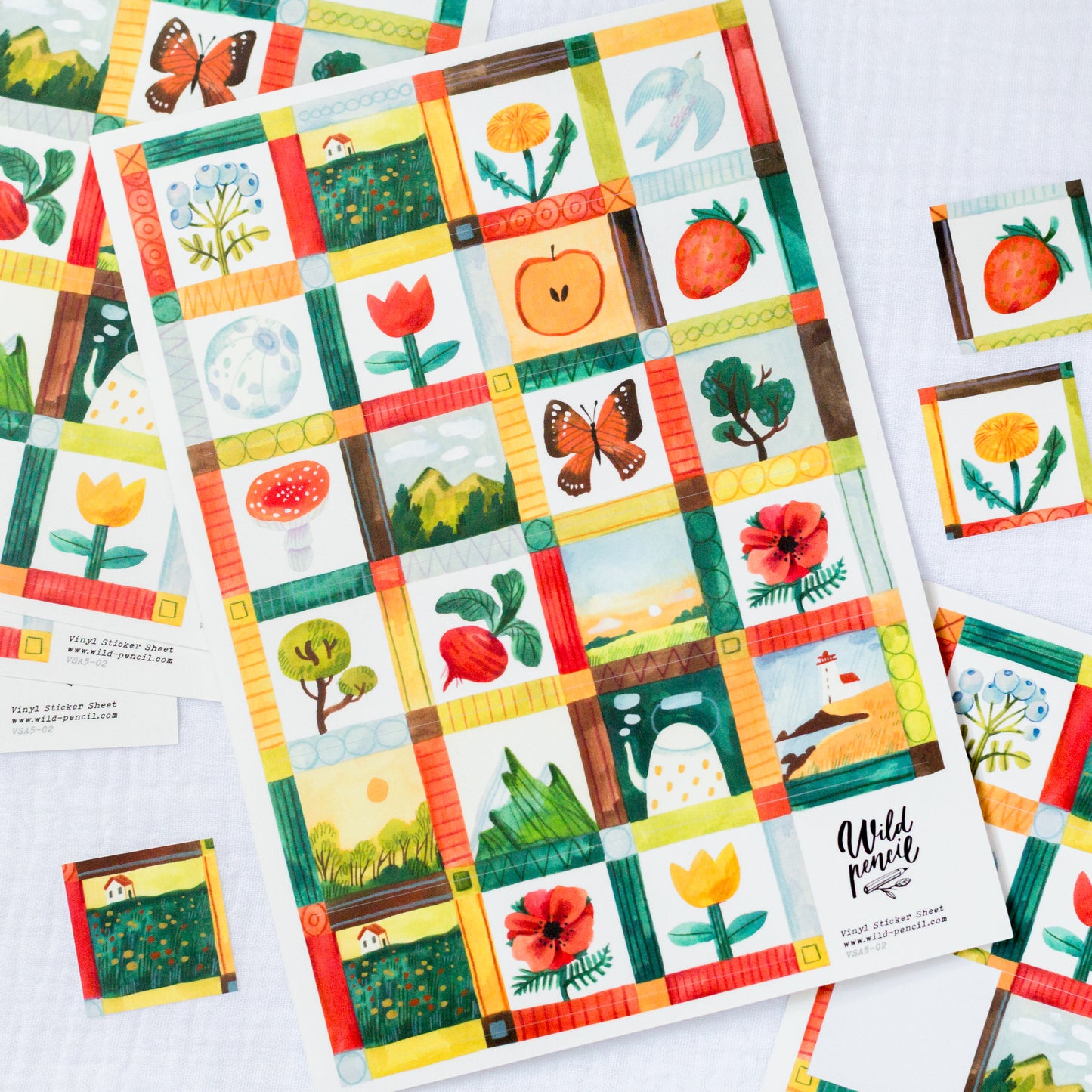 Vinyl sticker sheet — Meadow Mosaic
