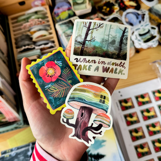 Vinylová samolepka — Houbový domeček