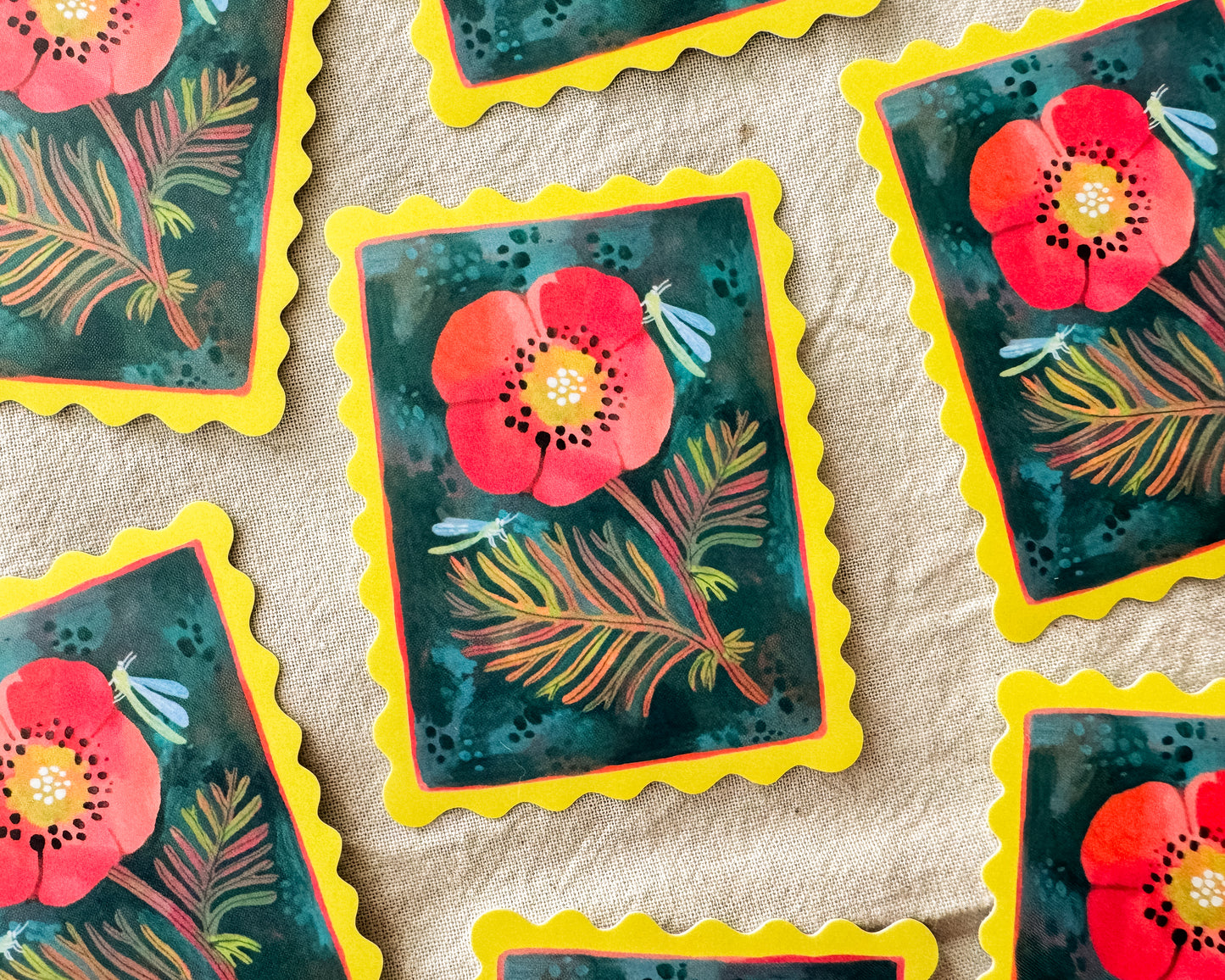 Vinylová samolepka — Maková známky