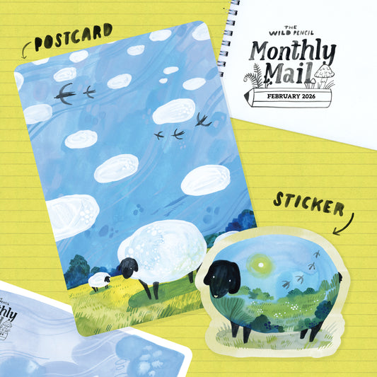 Měsíční pohlednicové předplatné se samolepkou