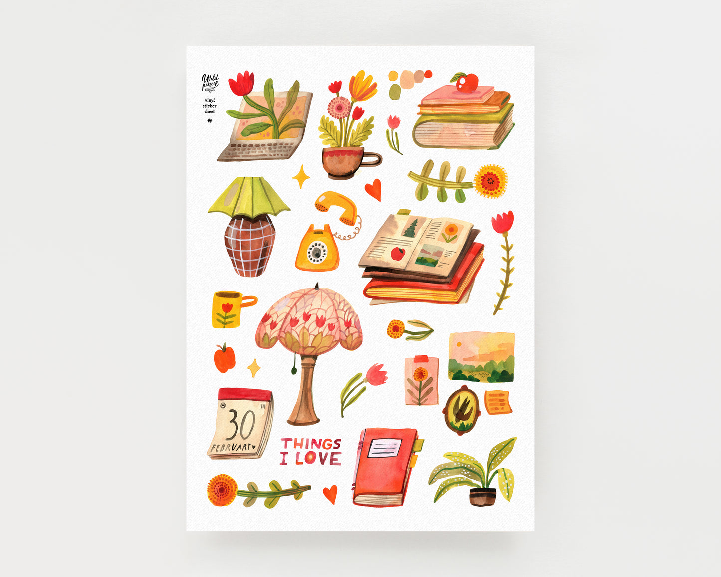 Washi samolepkový arch — Things I Love