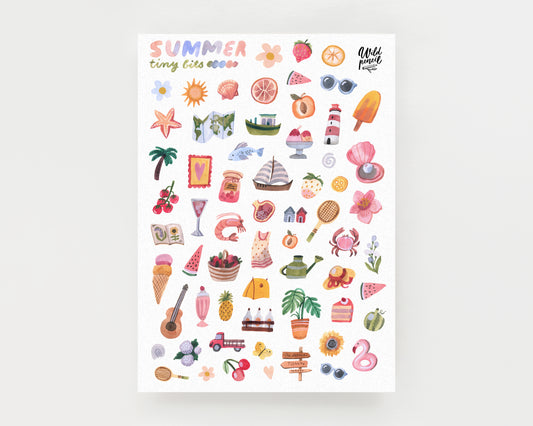 Vinyl sticker sheet — Summer Tiny Bits