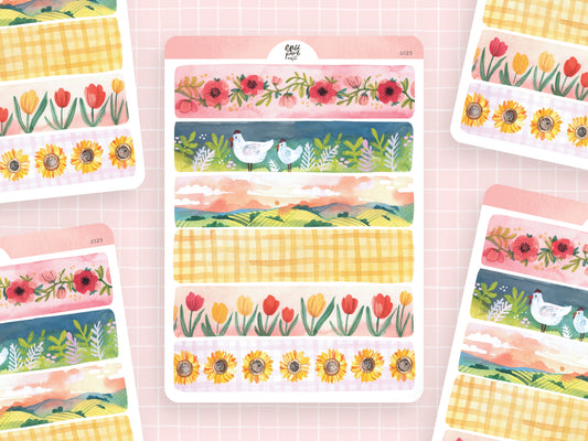 Samolepkový arch — Jarní pásky