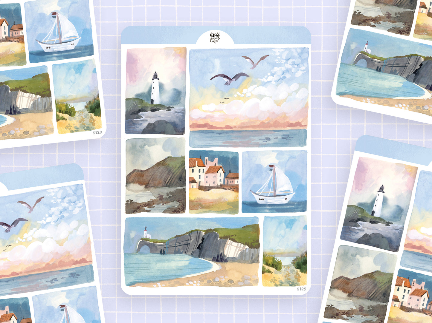 Sticker Sheet — Coastal Landscapes