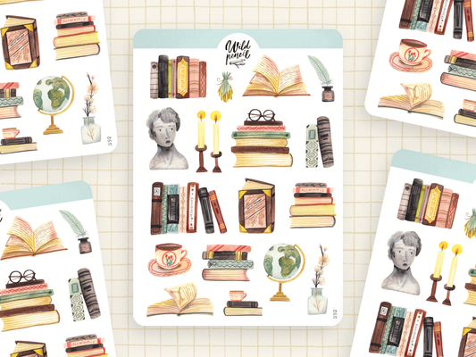 Sticker Sheet — Bookshelf