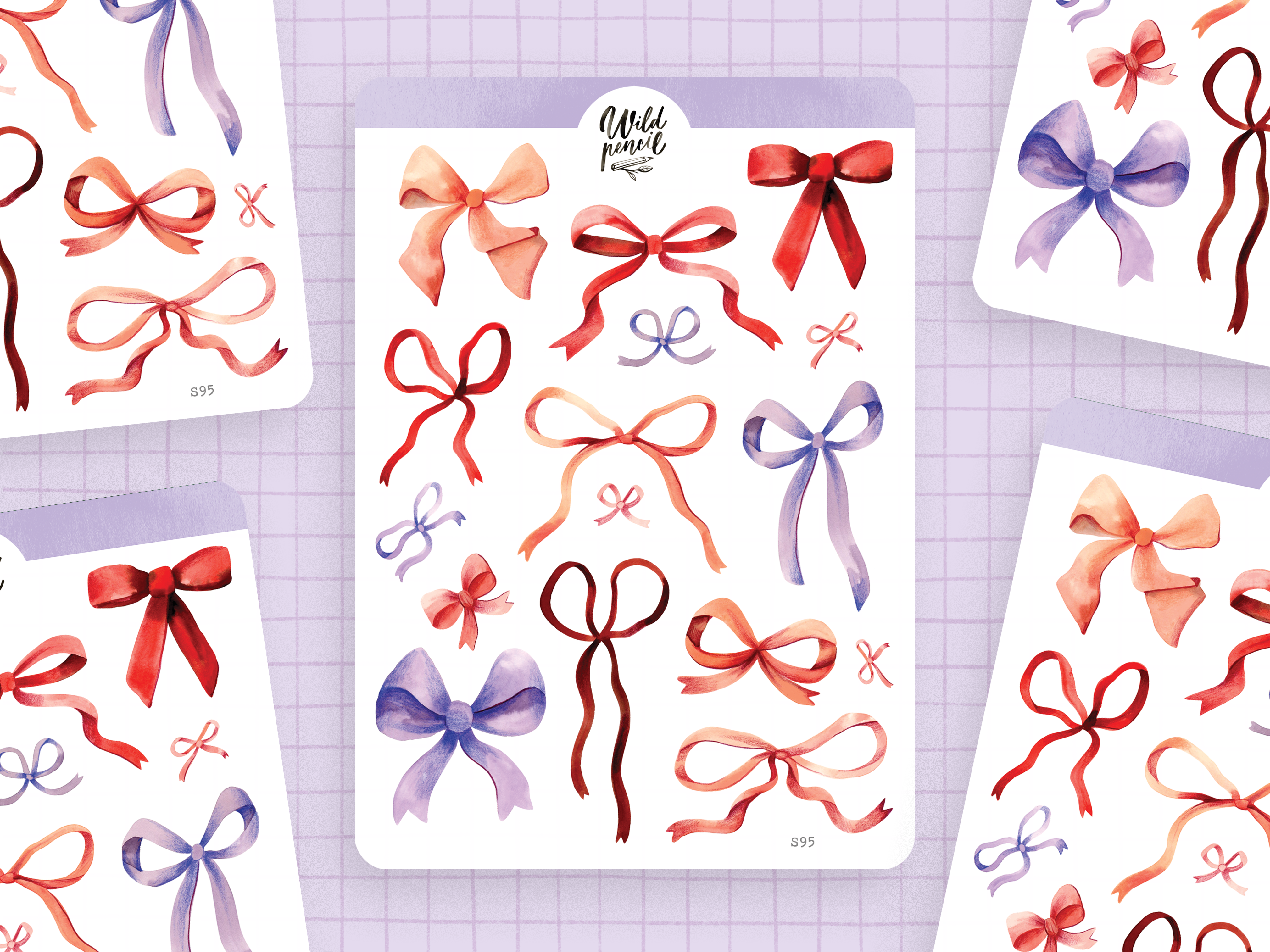 Paper Bow Sticker Sticker Sheet — Bows – Wild Pencil
