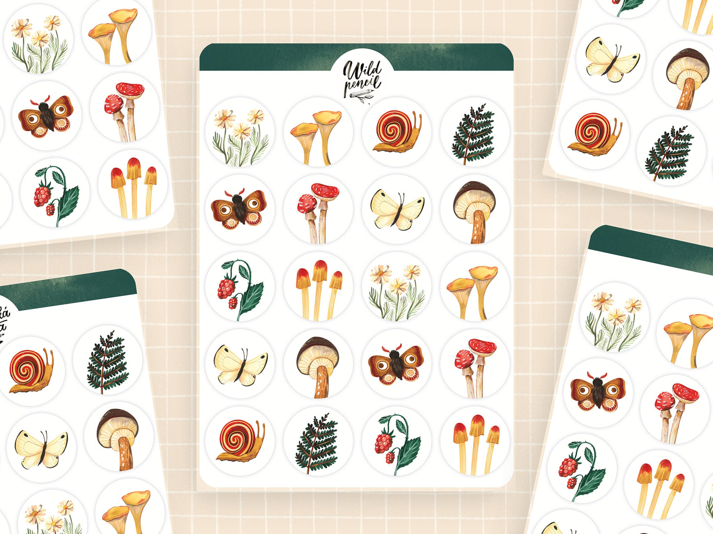 Sticker Sheet — Forest Circles