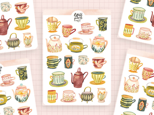 Sticker Sheet — Romantic cups